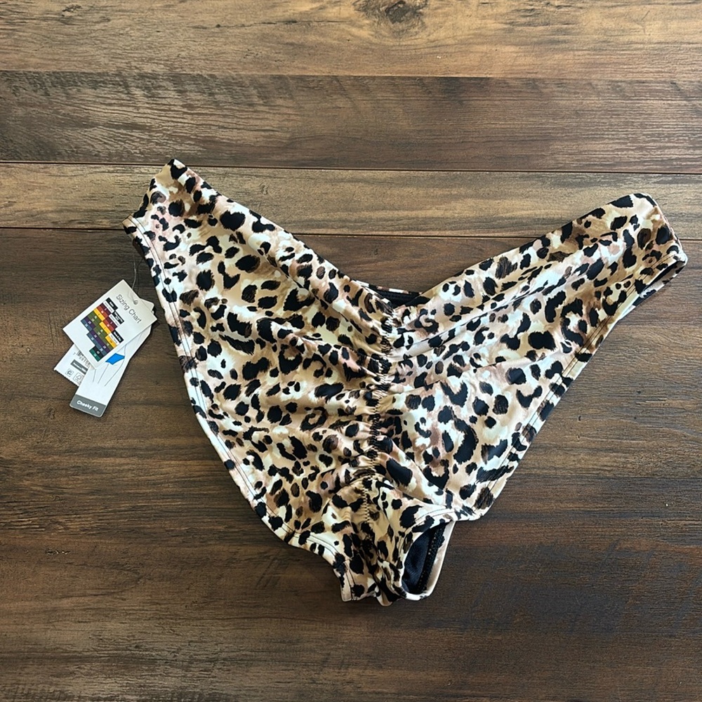 Time And Tru Cheetah Leopard Print Bikini Bottoms Low Rise Cheeky Fit XL NWT